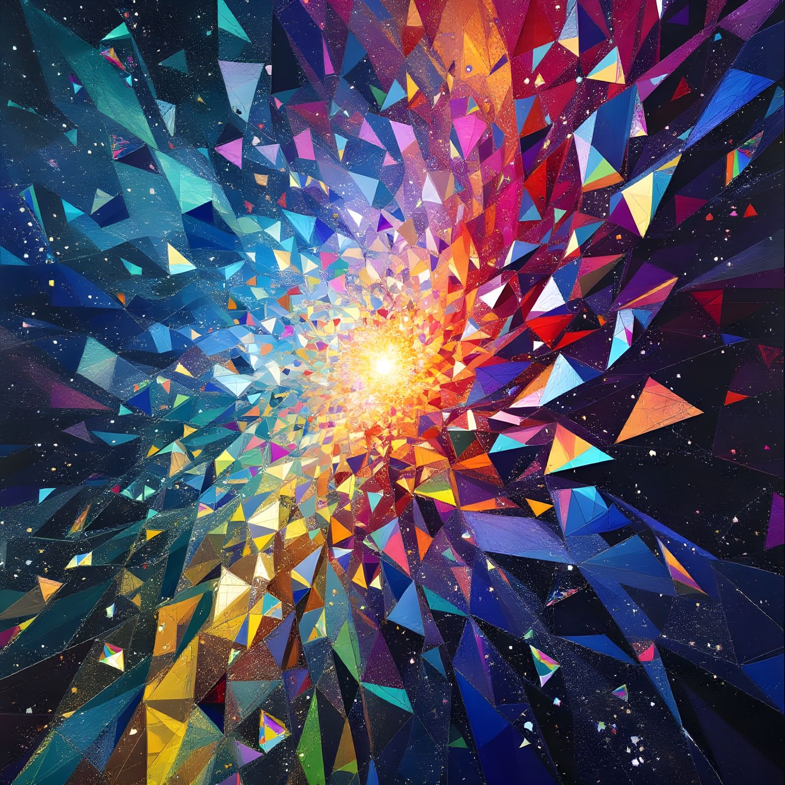 Cosmic Shattered Prism Radiates Vibrant Light