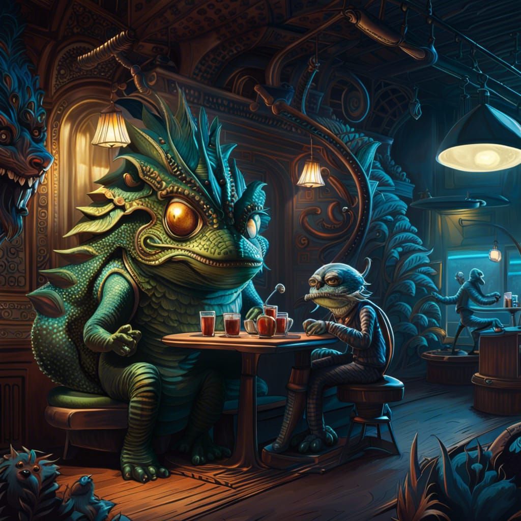 Aliens in 50s Diner at Universe Edge