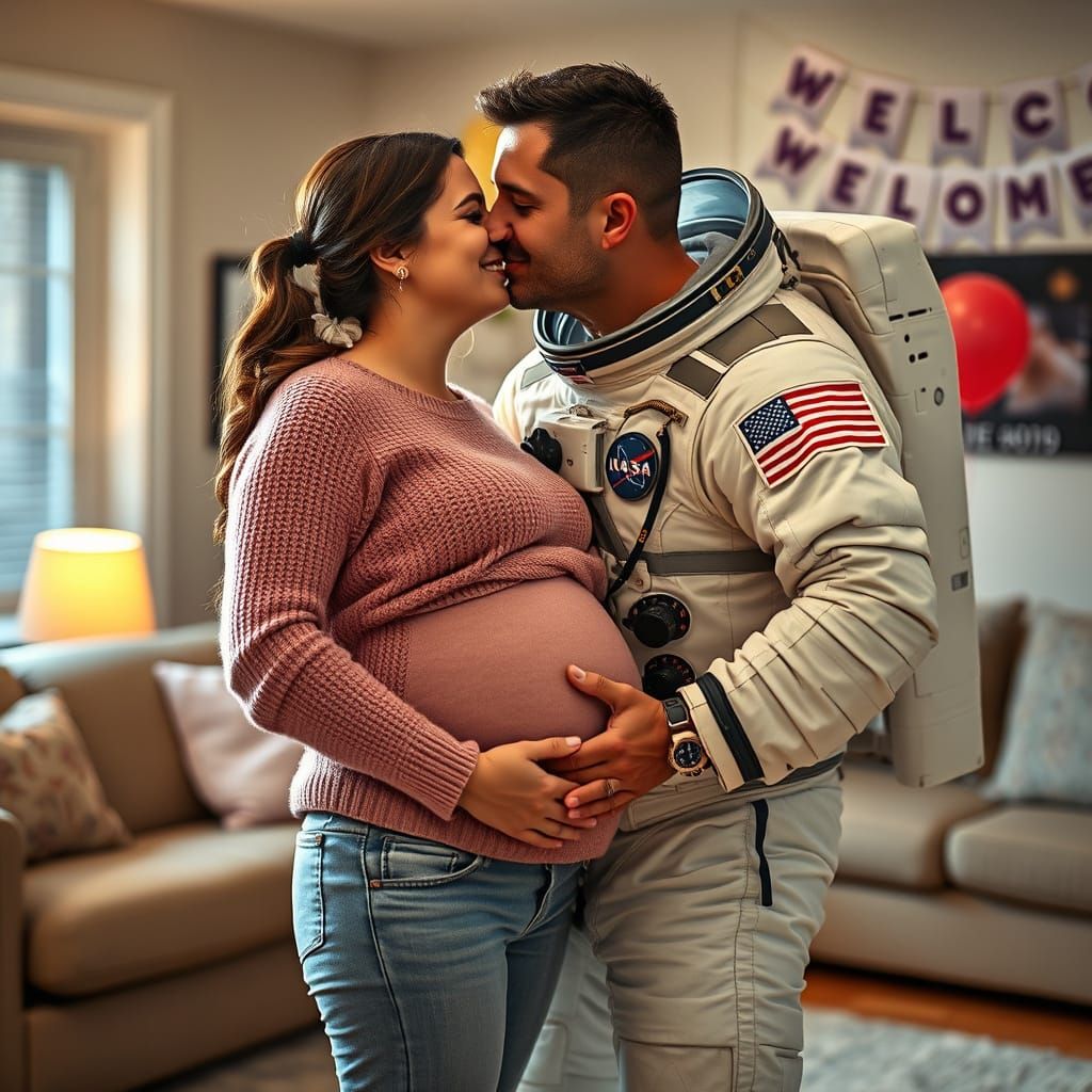 Expectant Mother Welcomes Home Elated Astronaut in Heartwarm...