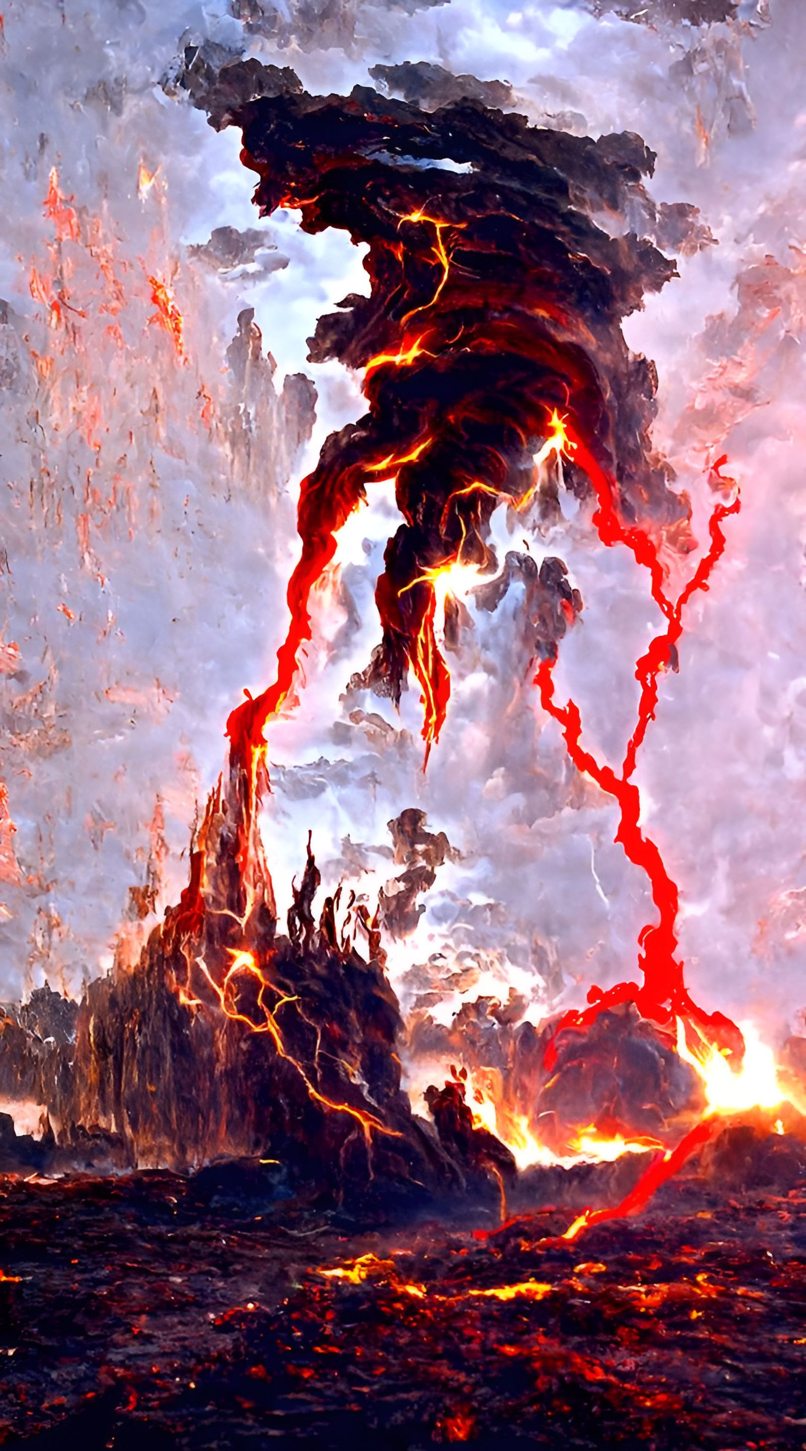 Infernal Firestorm of Flames and Lightning