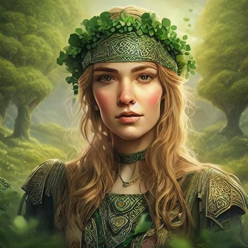 Celtic Beach Scene with White Horse and Castle