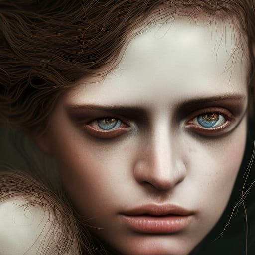 Intricate Close-Up of Woman's Eyes in Dramatic Light