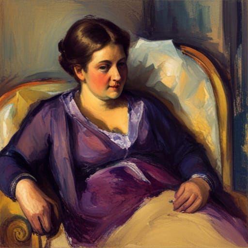 Woman in Purple: Classic Portraiture