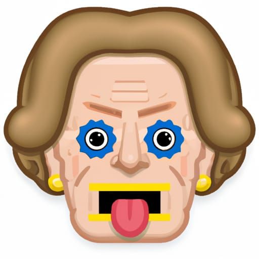 Emoji Portrait of Margaret Thatcher