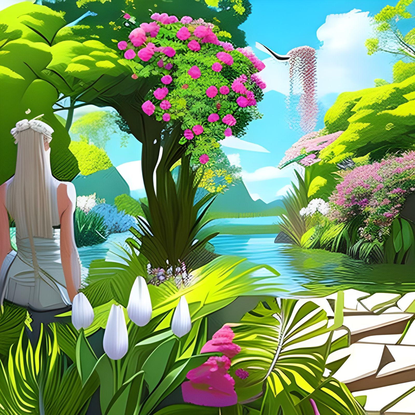 Blooming Garden with Volumetric Lighting in Unreal Engine