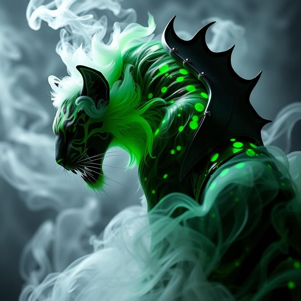 Mist Demon Panther with Shadow Armor in 8k