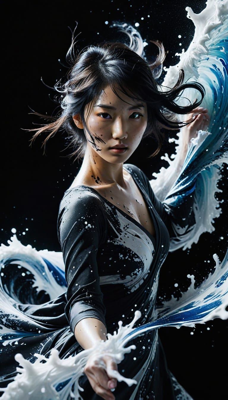 Monochromatic Ink Dance with Young Korean Artist