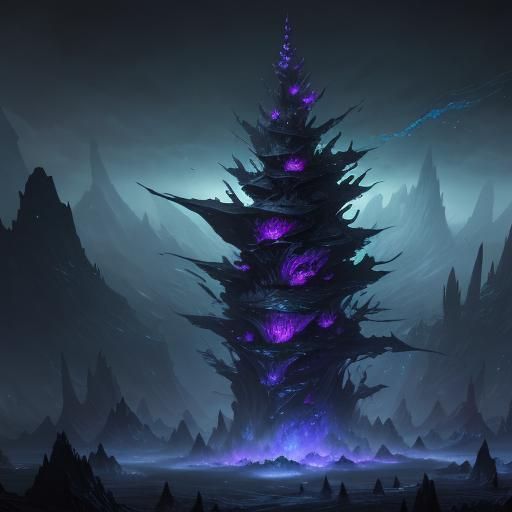 Abyssal Capaci-Cone: Spectral Plant in Dark Fantasy Art