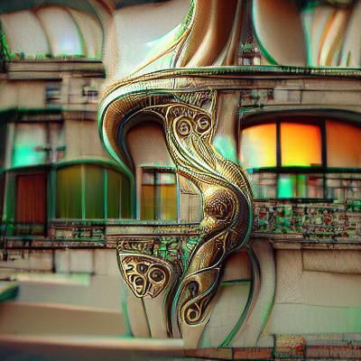 Art Nouveau Building in 3D Render