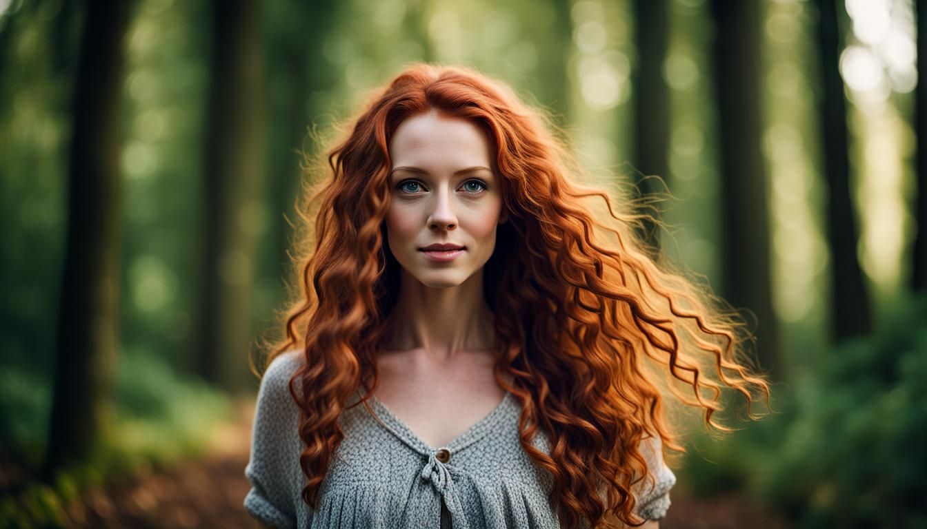 Irish Woman Walking Through Forest: Professional Photography