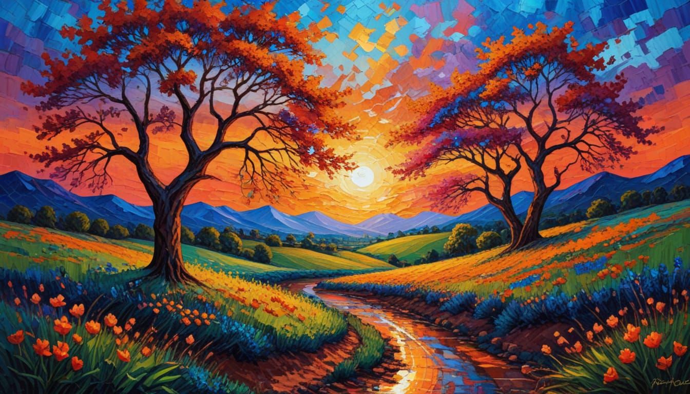 Vibrant Spring Scene Unfolds at Copper Sunset