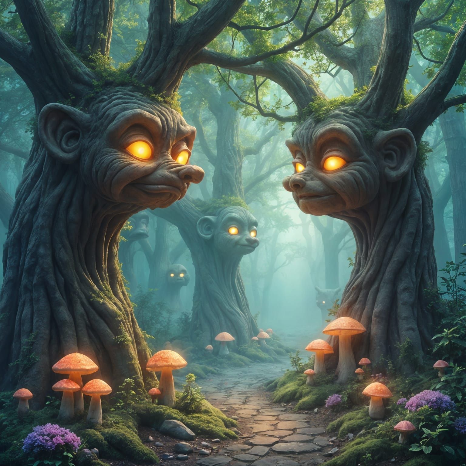 Whimsical Magical Forests Come Alive with Enchanted Trees