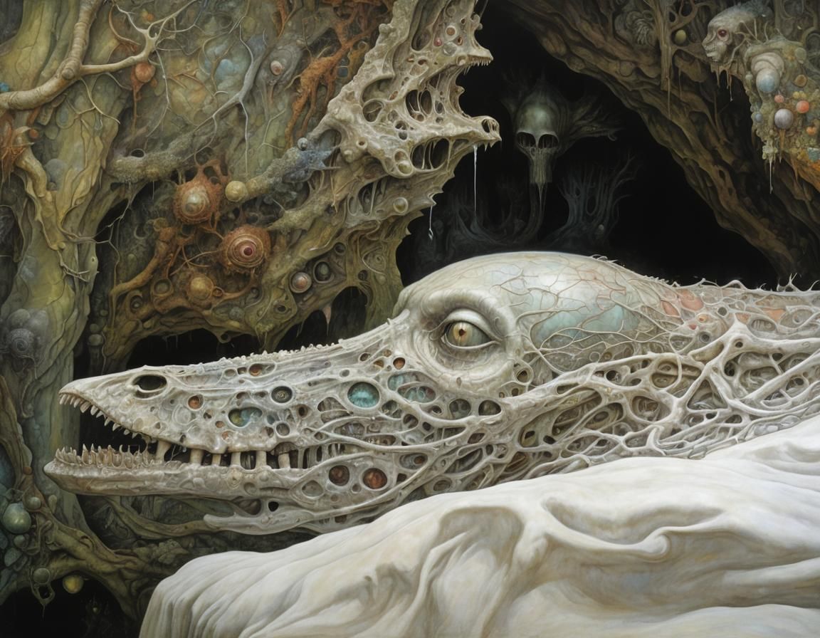 Surreal Alien Landscape Painting in Mystic Style