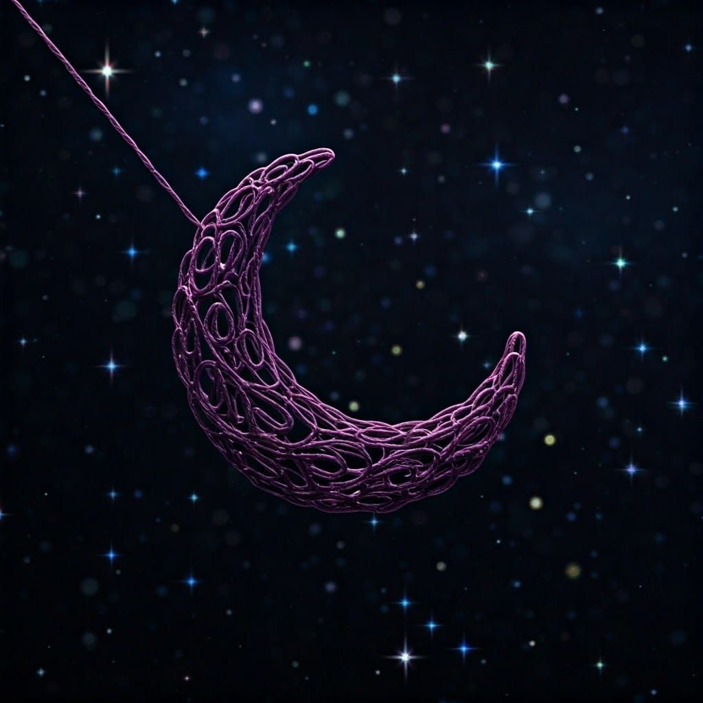 Celestial Crescent Moon in Dreamlike Digital Art