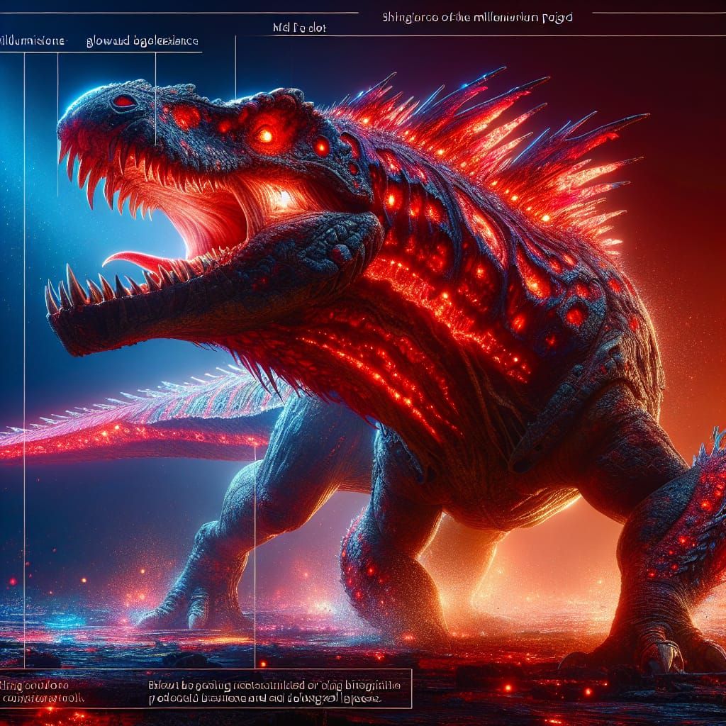 Ferocious Bioluminescent Godzilla Concept Art