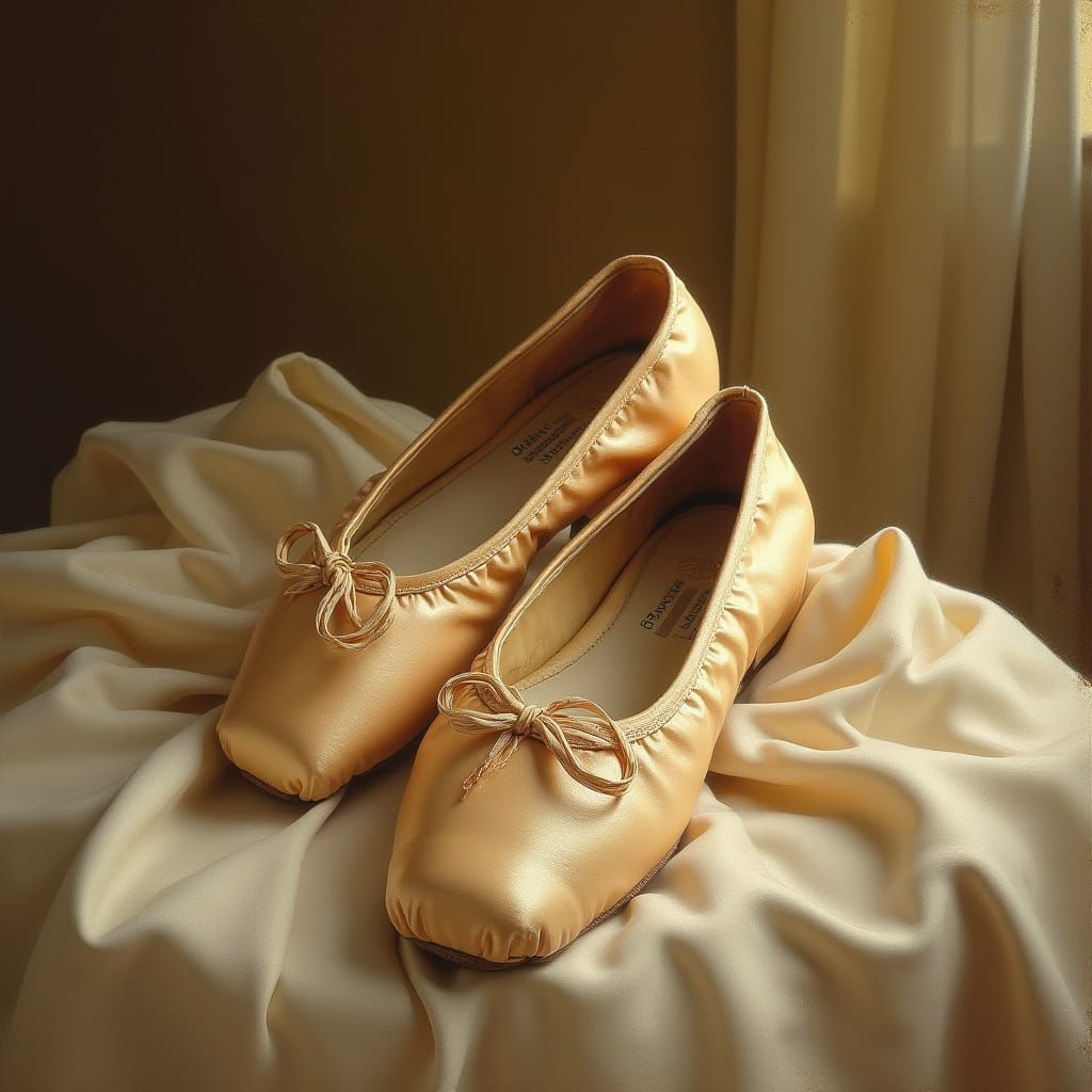 Romantic Realist Ballet Shoes in Warm Golden Light