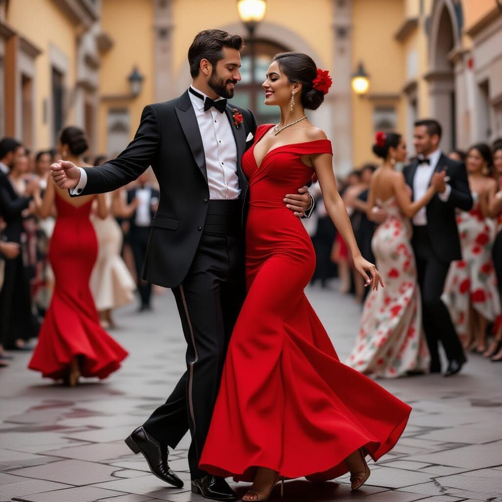 Elegant Tango Scene in Latin American Style