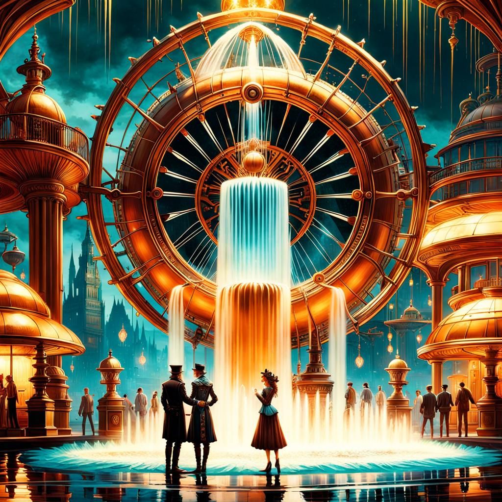 Steam powered fountain