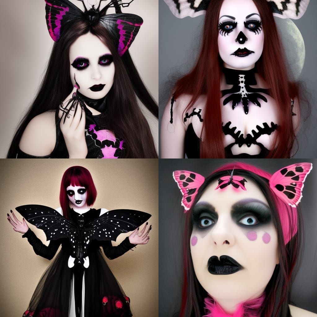 Cute Gothic Moth Girl
