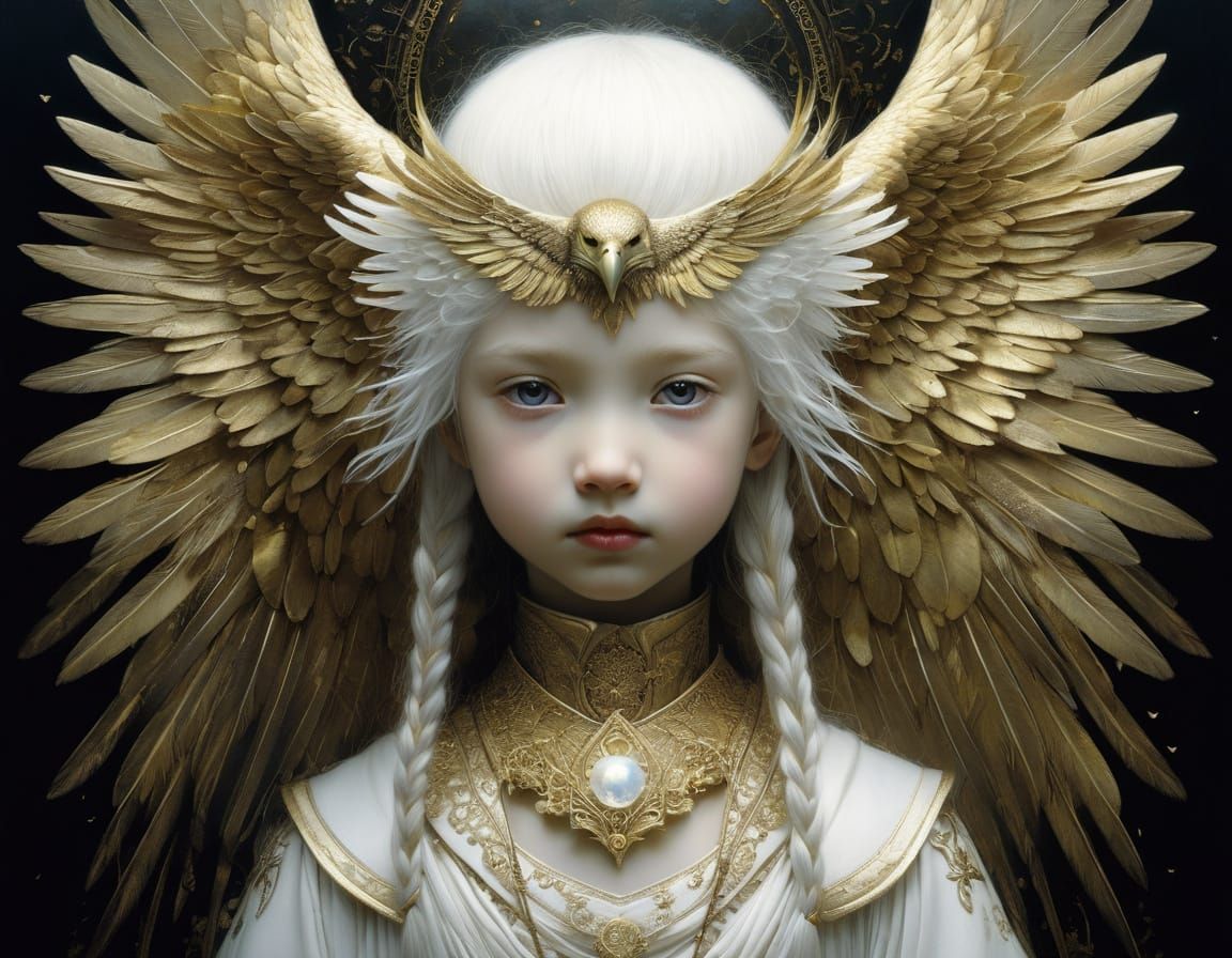 Majestic White Eagle in Intricate Detail