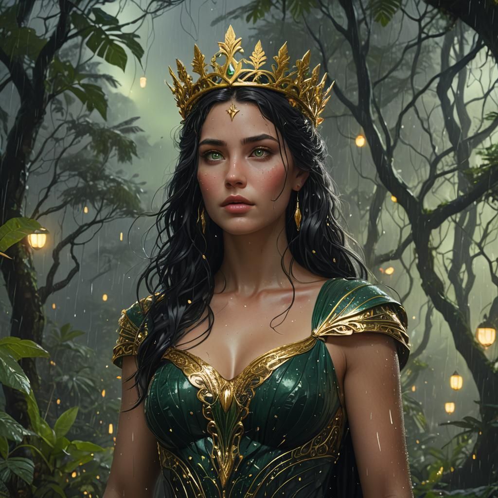 Aphrodite in Rainforest: Fantasy Concept Art