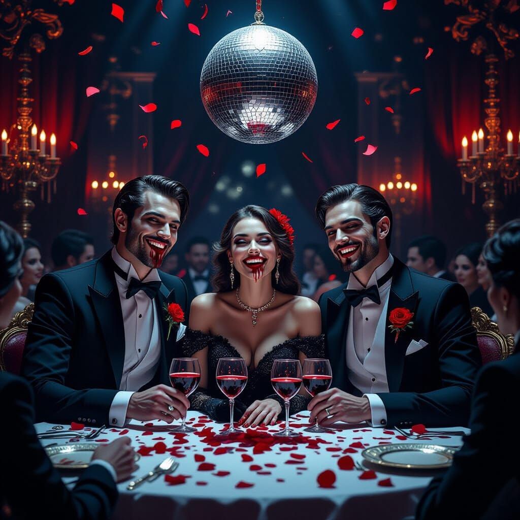 Vampires Celebrate New Year's Eve Ball with Bloody Merriment