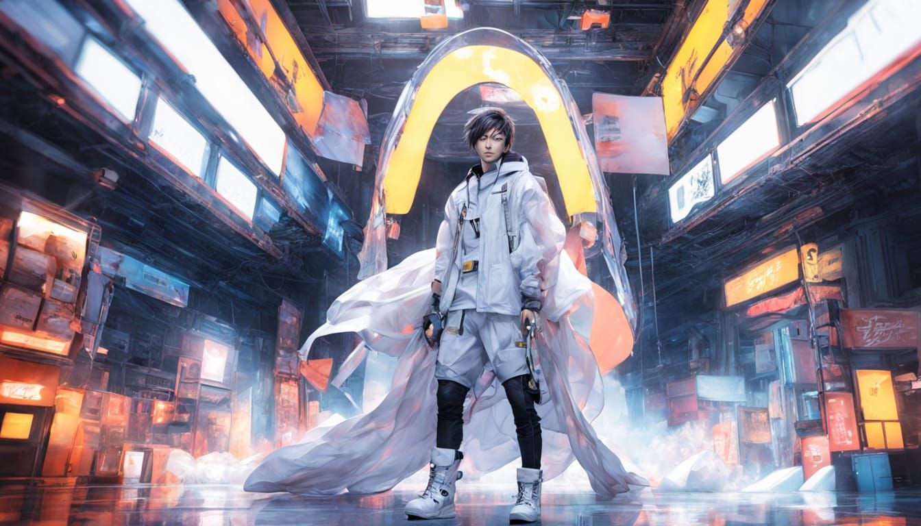Japanese Idol Warrior in Hyper-Realistic 3D Anime Style
