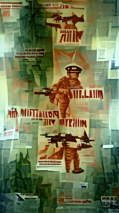 Vintage Militarism Propaganda Poster Art