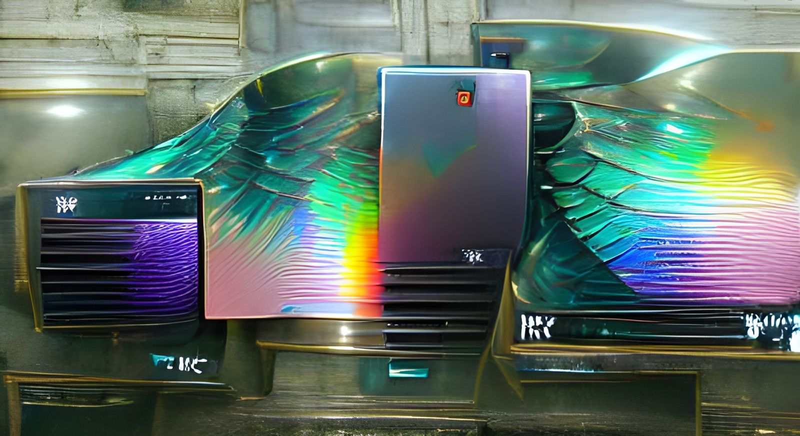 Y2kcore Iridescent Hellscape: AI Generated Image