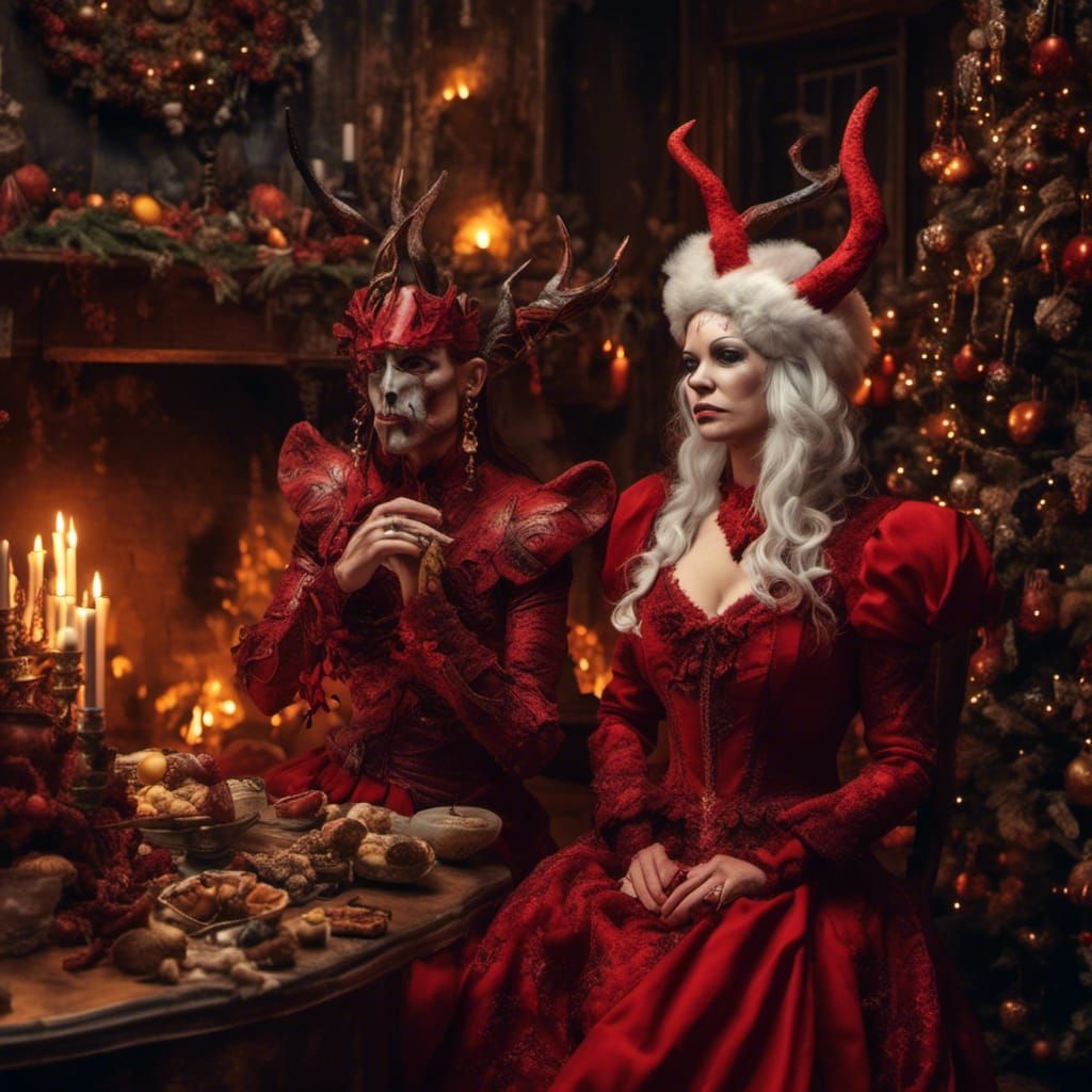 Devil and Mistress Celebrate Christmas