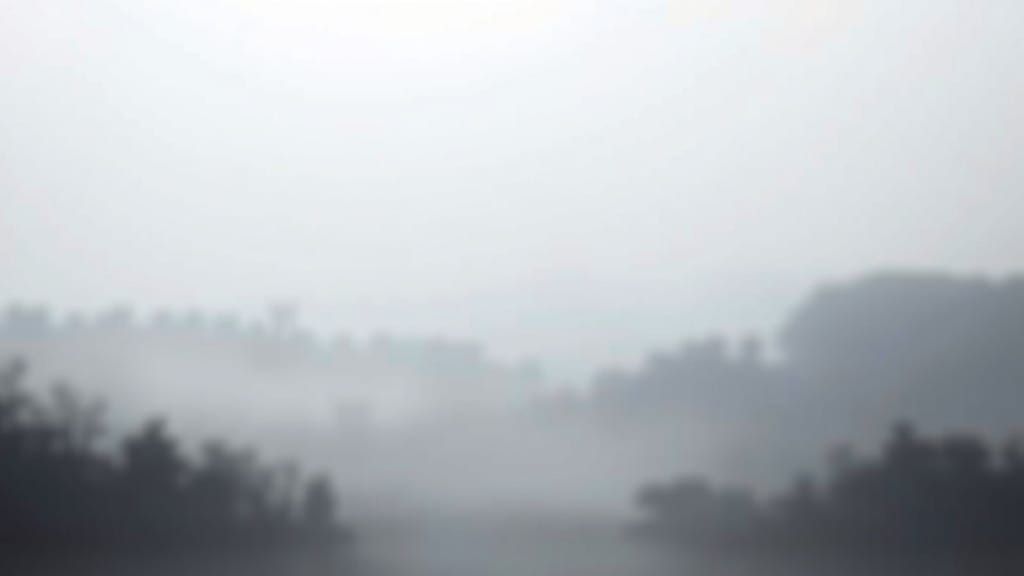 Ethereal Foggy Landscape in Soft Monochromatic Hues