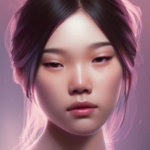 Asian Princess Portrait in Hyperdetailed Style