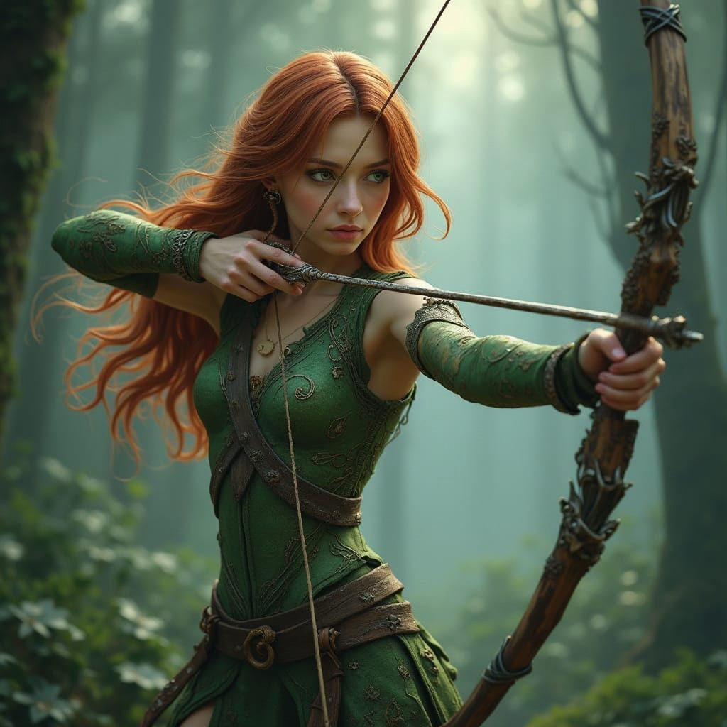 Elven Archer Princess in Majestic Bark Armor