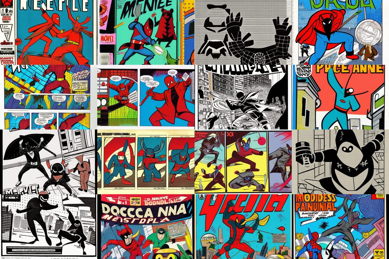 Moose Ninja vs Doctor Penguin Comic Book Art