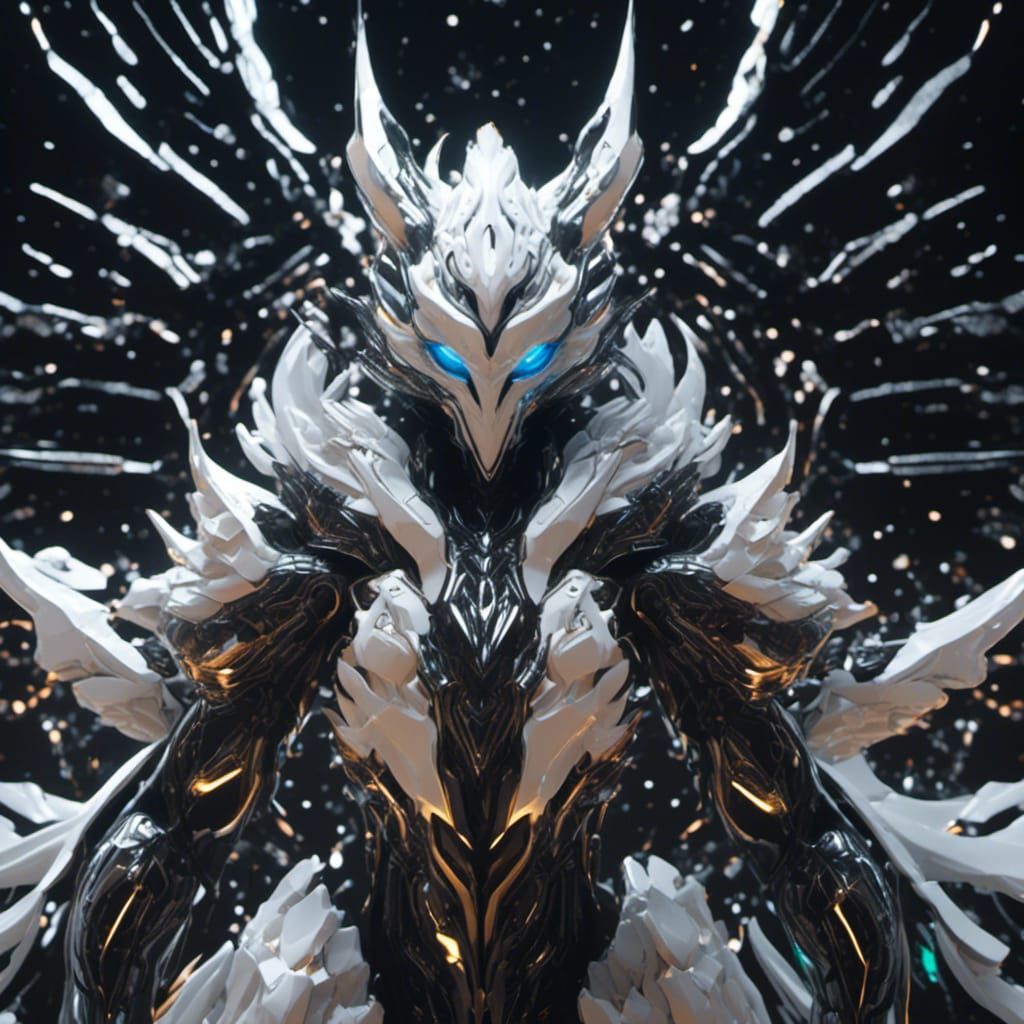 Monochrome Protogen with Broken Screen: Digital Art