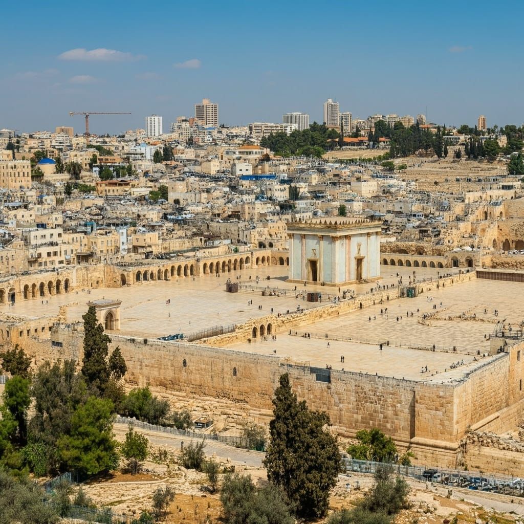 Ancient Jerusalem Temple Aerial View