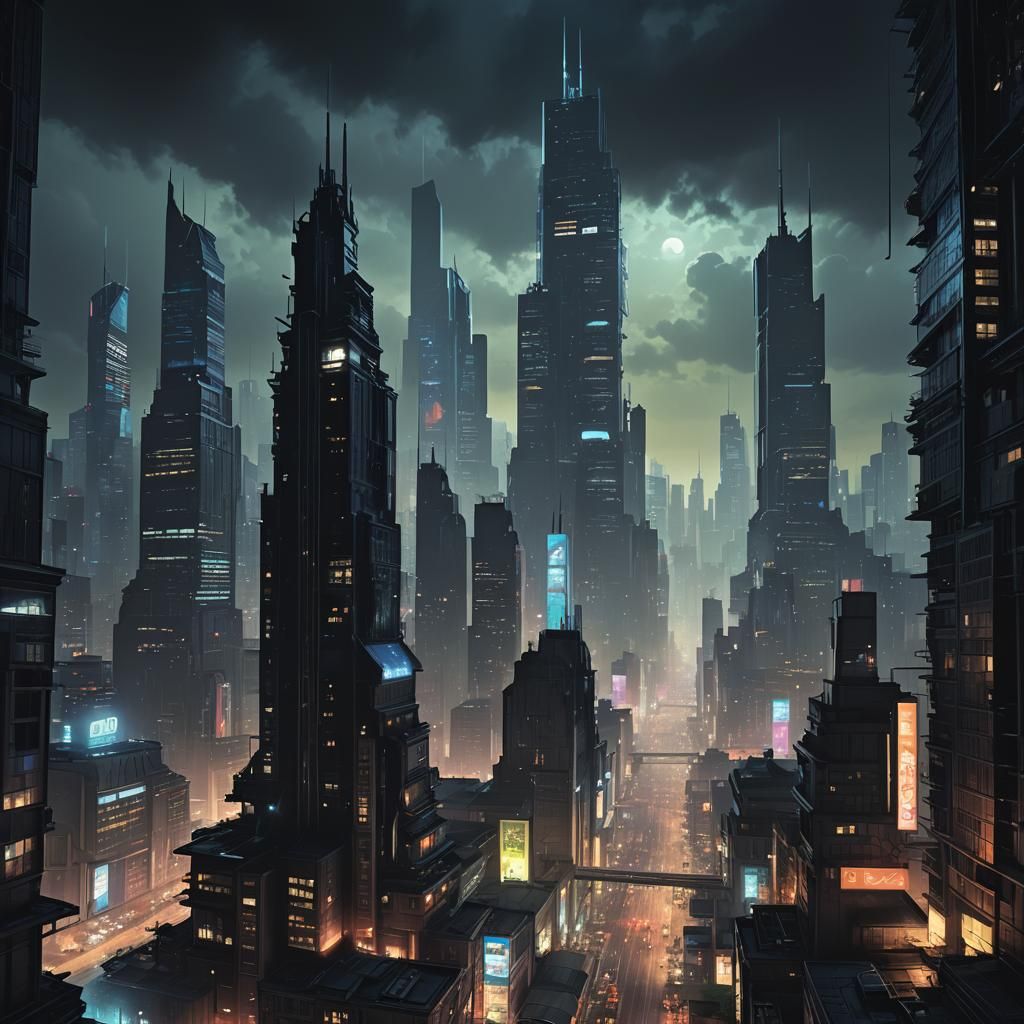 Futuristic Cityscape at Night in Sleek 3D Animation