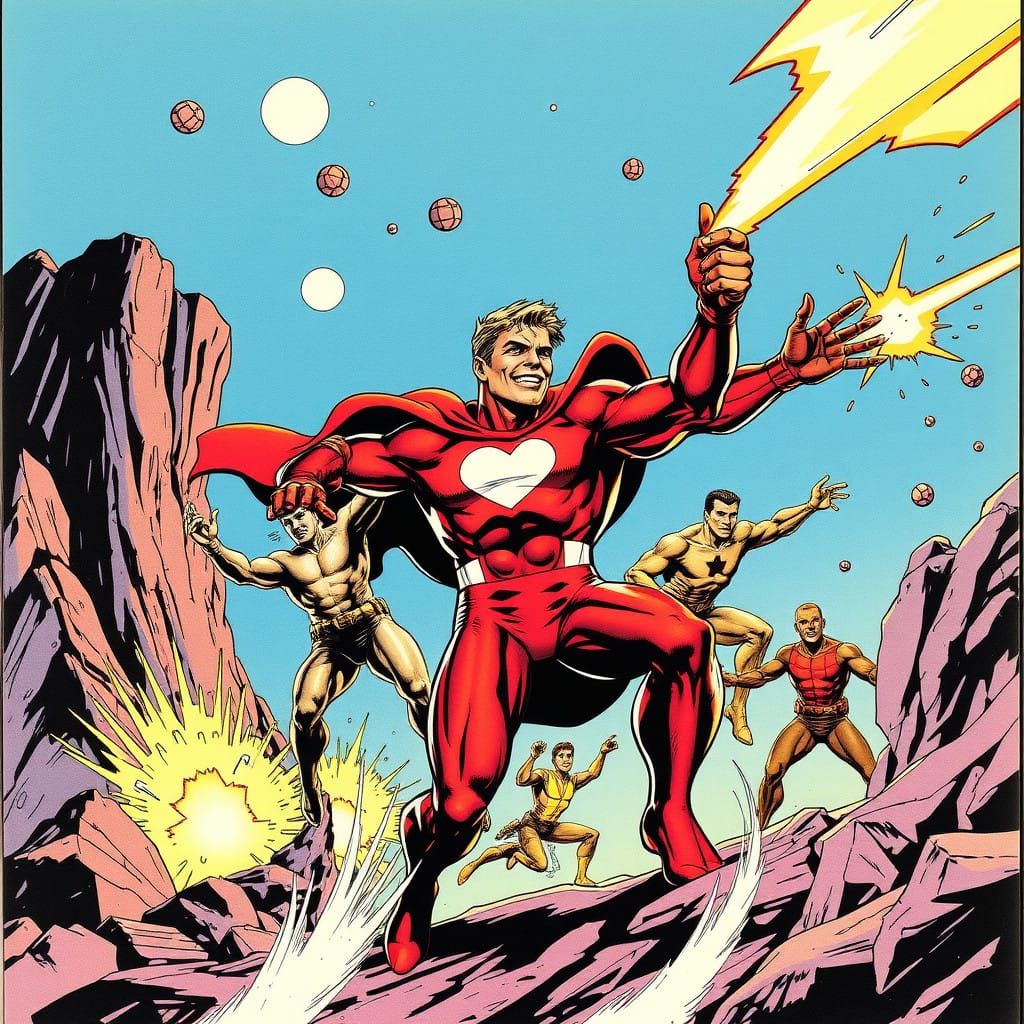 Dynamic Comic Book Art in the Style of Kirby, Ditko, and Ros...