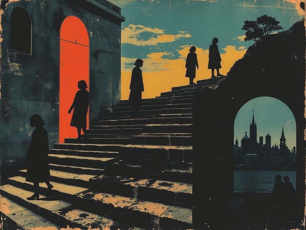 Surreal Stairway to Nowhere in Parrish Style