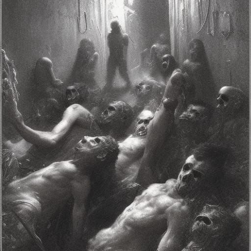 Horrific Scene in Gustave Doré Style