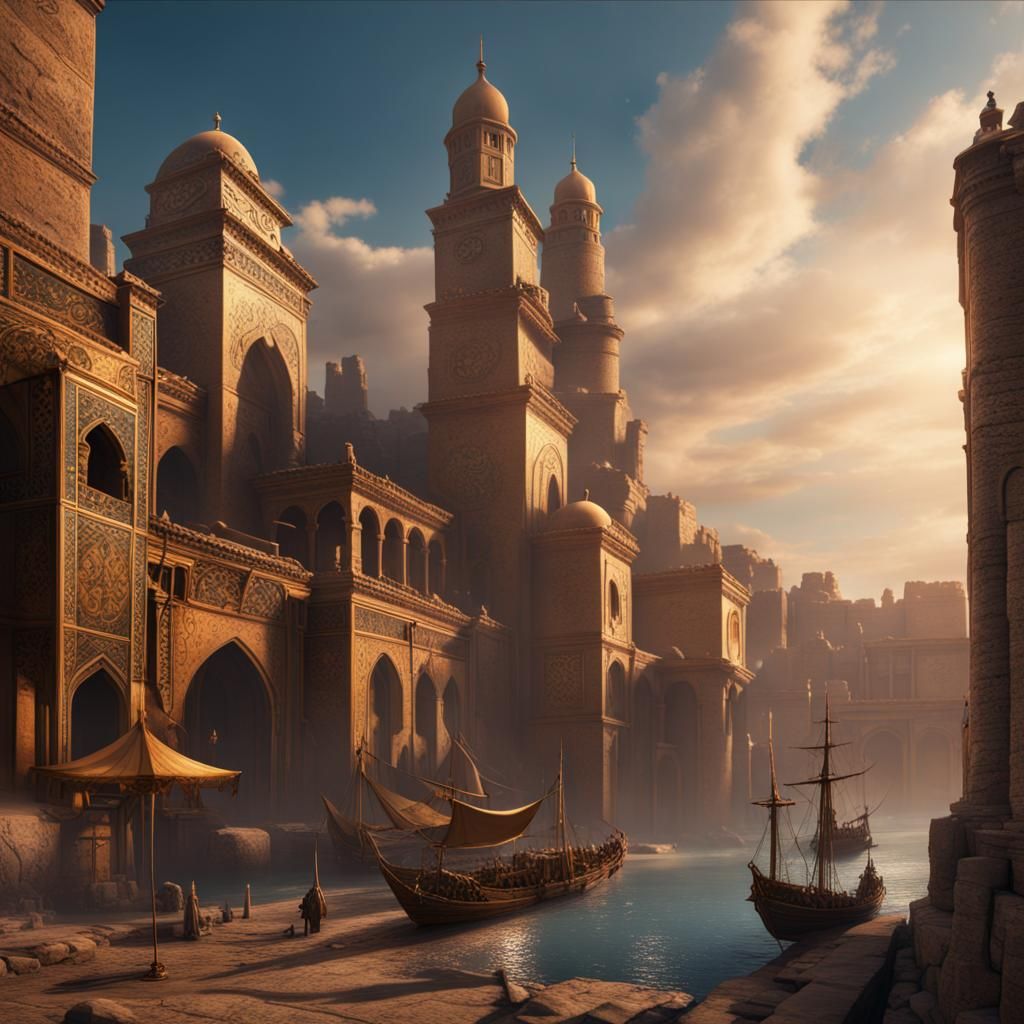 Alexandria in Silk Road Time: Detailed Matte Painting