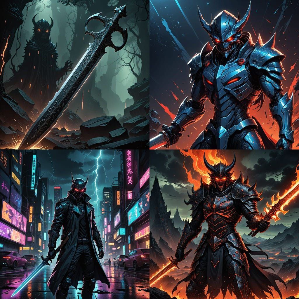 Ethereal Demon Blade in Anime Style