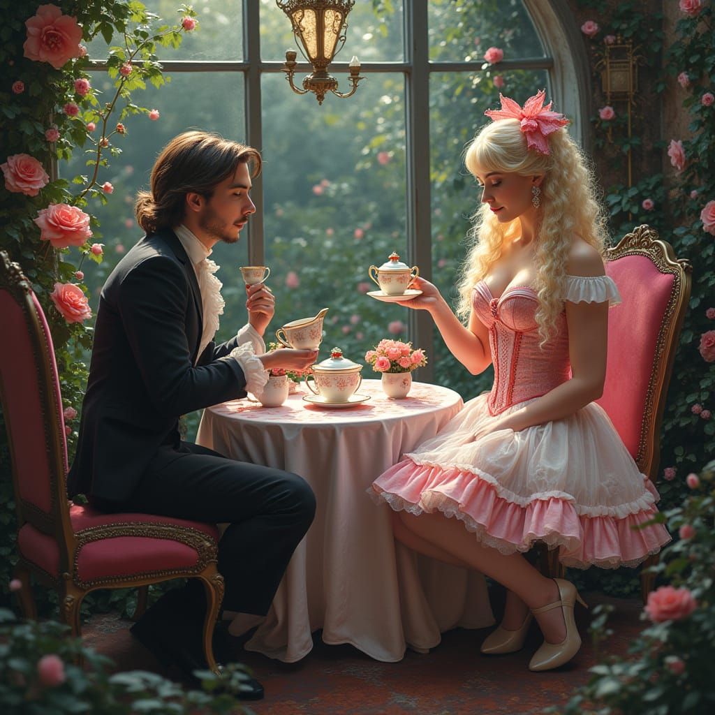 Regal Gothic Tea Party in Art Nouveau Style