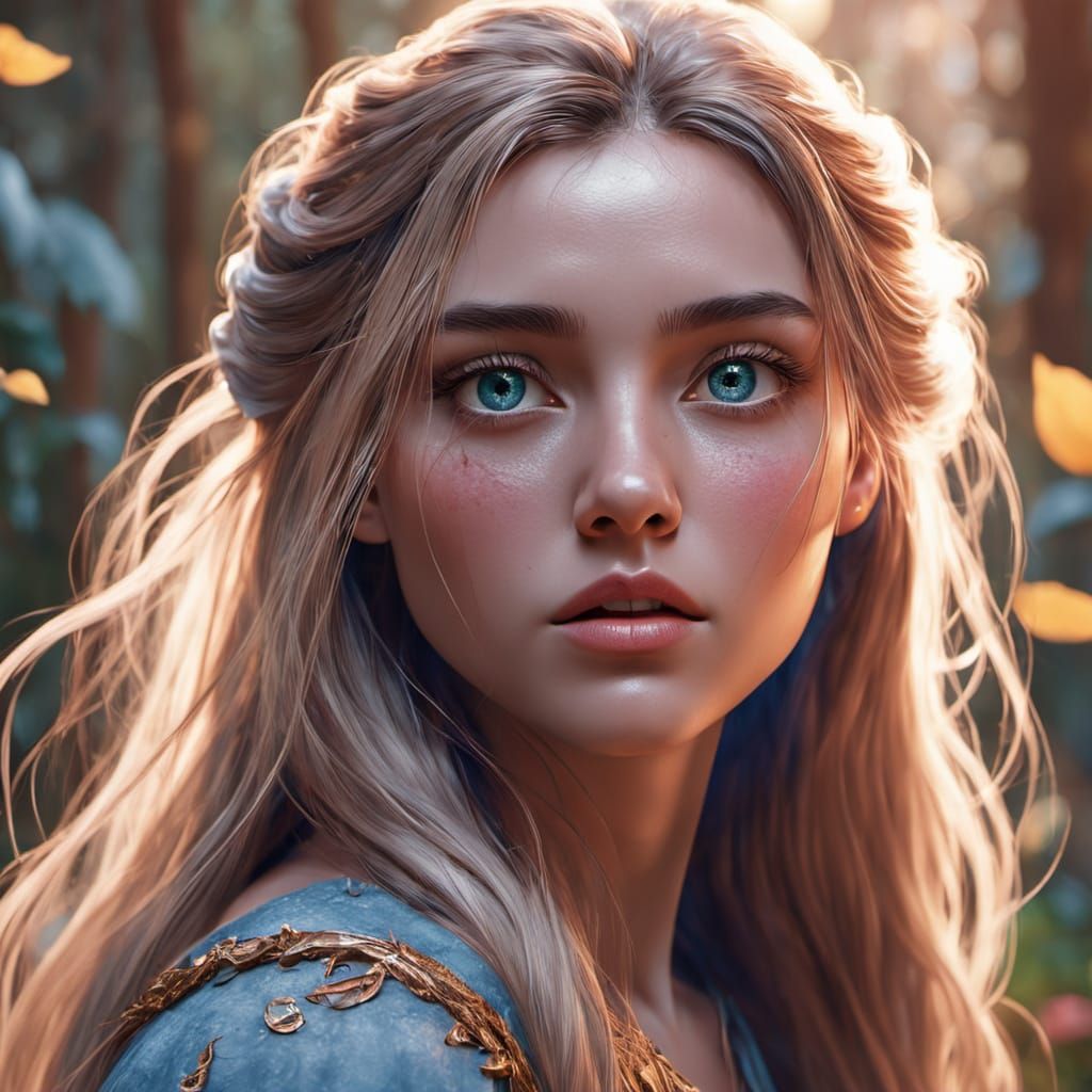 Eurasian Woman Runs Scared in Creepy Garden