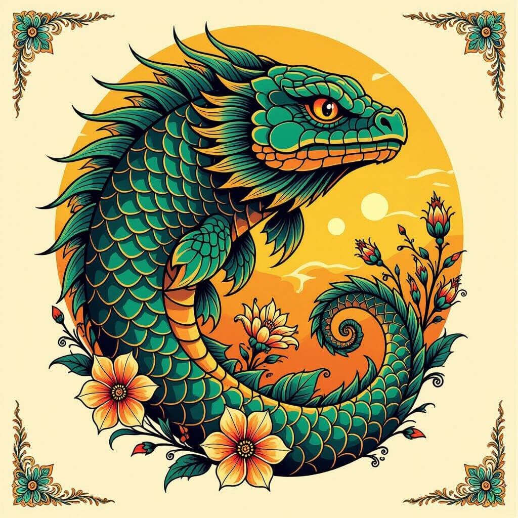 Desert Tattoos in Traditional Flash Art Style