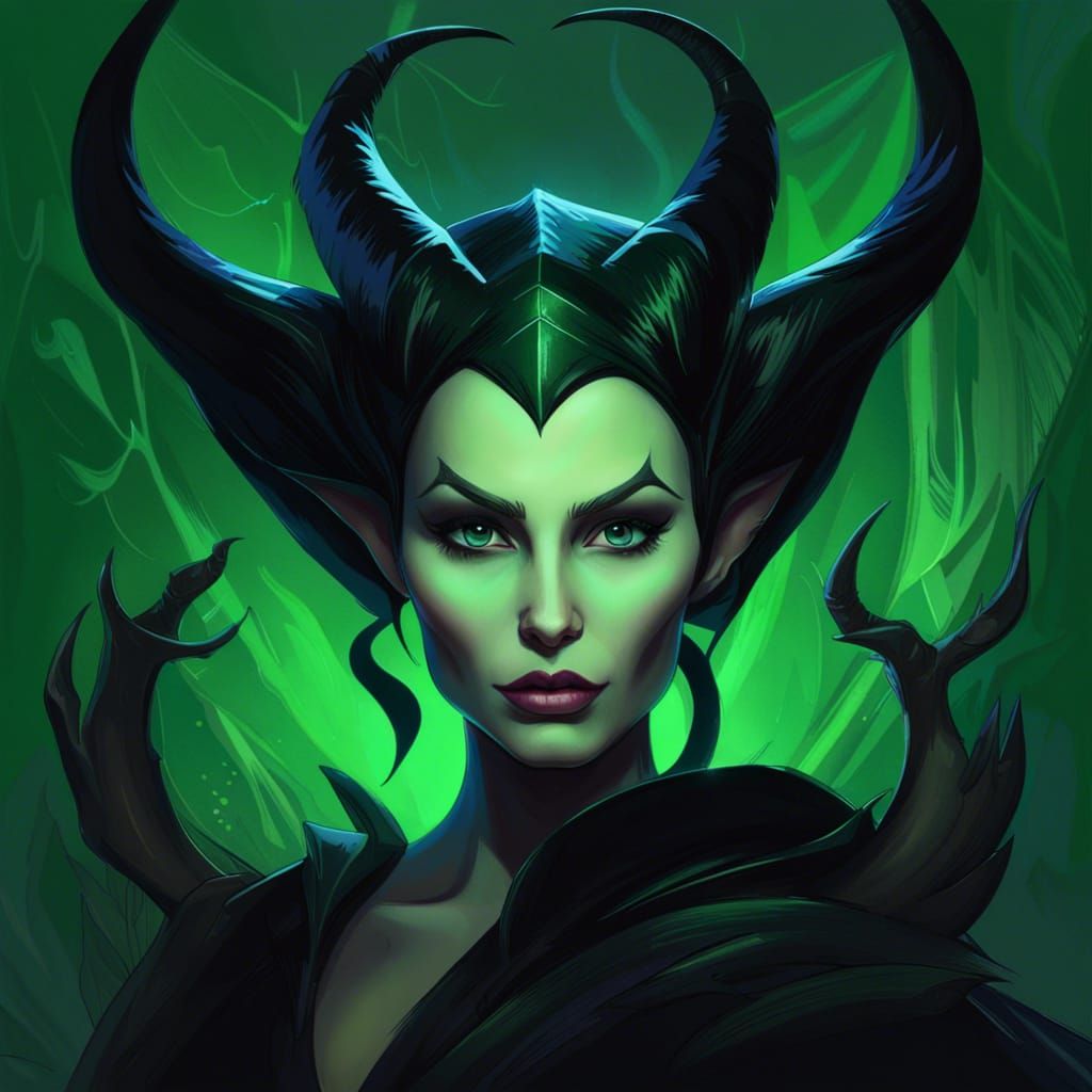 Baby Maleficent Portrait in Art Nouveau Style