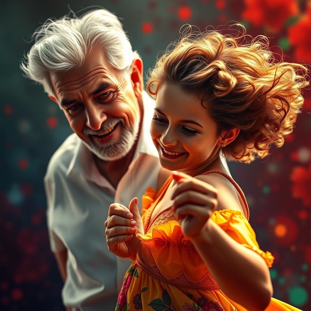 Joyful Salsa Dance Portrait in Digital Art Style