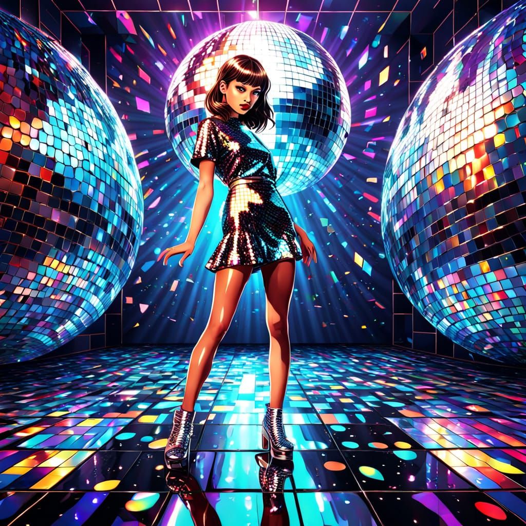 Glamorous Disco Queen in Sparkling Disguise