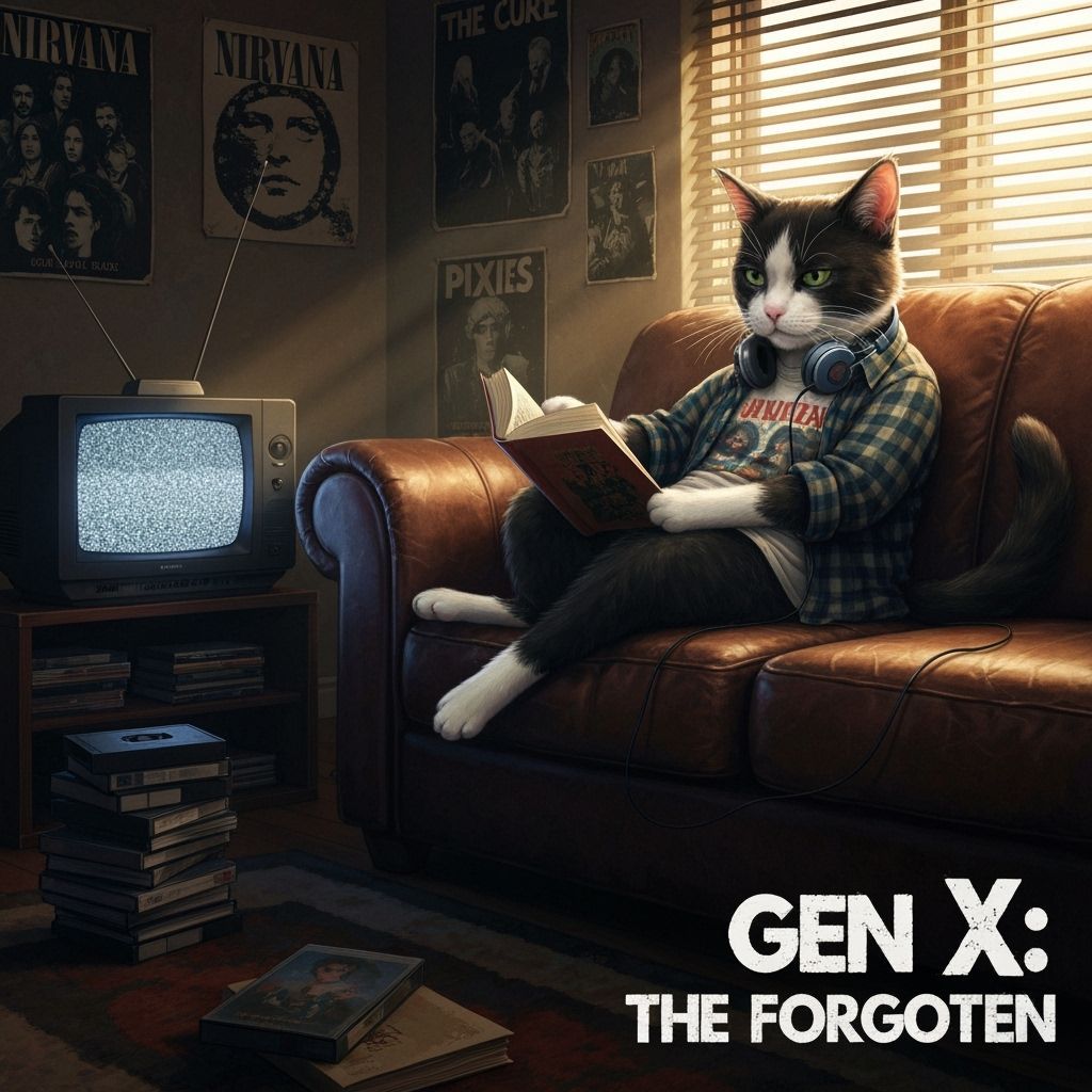 Gen X Cat: Forgotten Generation in 90s Grunge Style