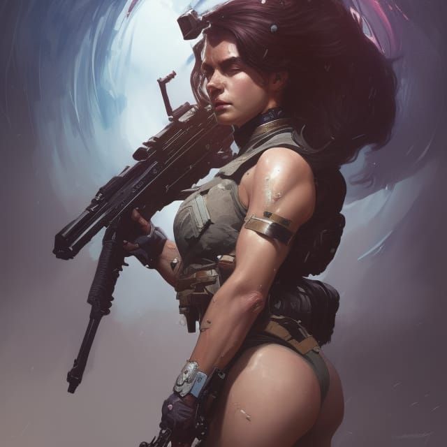 Apocalyptic Woman Soldier Portrait: Hyperdetailed Concept Ar...